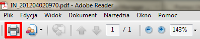 Adobe Reader - Faktura VAT - Kliknij w ikonę drukarki