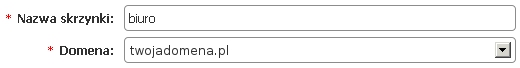 Panel klienta - Usługi - Lista usług - Konfiguracja usług - Skrzynki e-mail - Konto przypisane do konkretnej domeny Panel klienta - Usługi - Lista usług - Konfiguracja usług - Skrzynki e-mail - Uzupełnij dane w formularzu Konta przypisanego do konkretnej domeny