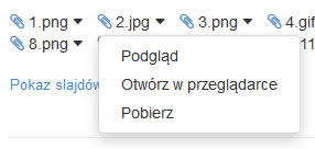 Poczta home.pl - Skrzynka odbiorcza - Wiadomość e-mail - Załączniki - Kliknij nazwę załącznika, aby wyświetlić dostępne operacje, które możesz wykonać na pliku
