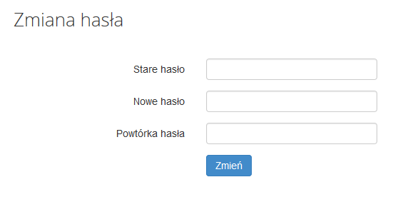 Poczta home.pl - Ustawienia - Zmiana hasła - Uzupełnij formularz