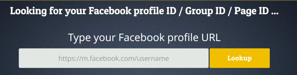 To find your Facebook personal numeric ID for fb:admins, social plugins, and more, enter your Facebook personal profile URL