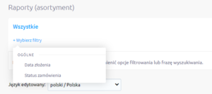 Raporty sprzedaży w eSklep