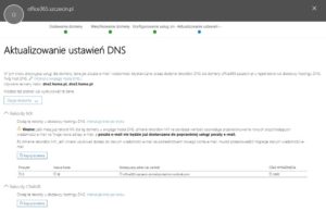 Aktualizacja DNS w Office 365