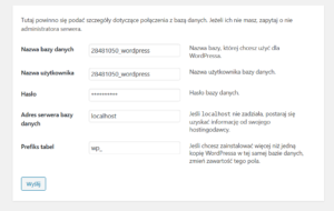 Przeglądarka internetowa - Adres URL - Instalacja - Podaj niezbędne dane konfiguracyjne