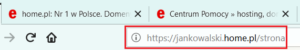Przeglądarka internetowa - Wpisz odpowiedni adres URL, aby rozpocząć instalację systemu WordPress