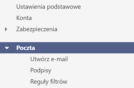 Webmail - Ustawienia - Poczta