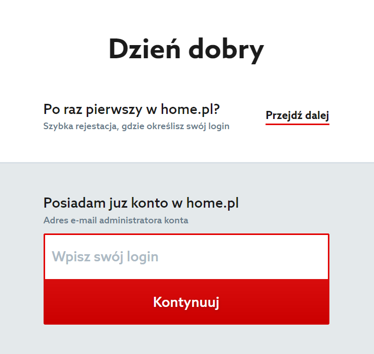 Domeny w home.pl - Wyszukiwarka wolnych nazw domen - Wybrana domena - Koszyk - Zamów - Podaj dane dostępowe do usługi