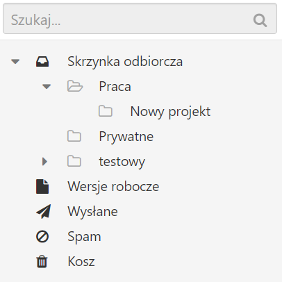 Poczta home.pl - Poczta - Przykładowe katalogi w skrzynce odbiorczej