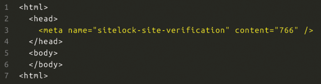 SiteLock - Modyfikacja kodu źródłowego strony WWW - Wklej skopiowany kod do sekcji head