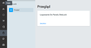 Panel logowania do usługi Sitelock