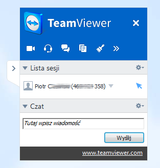 TeamViewer - Helpdesk home.pl - Skorzystaj z funkcji czata, aby wkleić konsultantowi krótką wiadomość tekstową