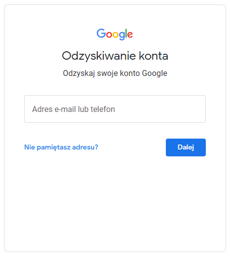 Odzyskiwanie konta Google: nie pamiętasz adresu