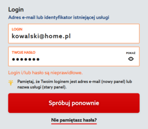 Formularz logowania