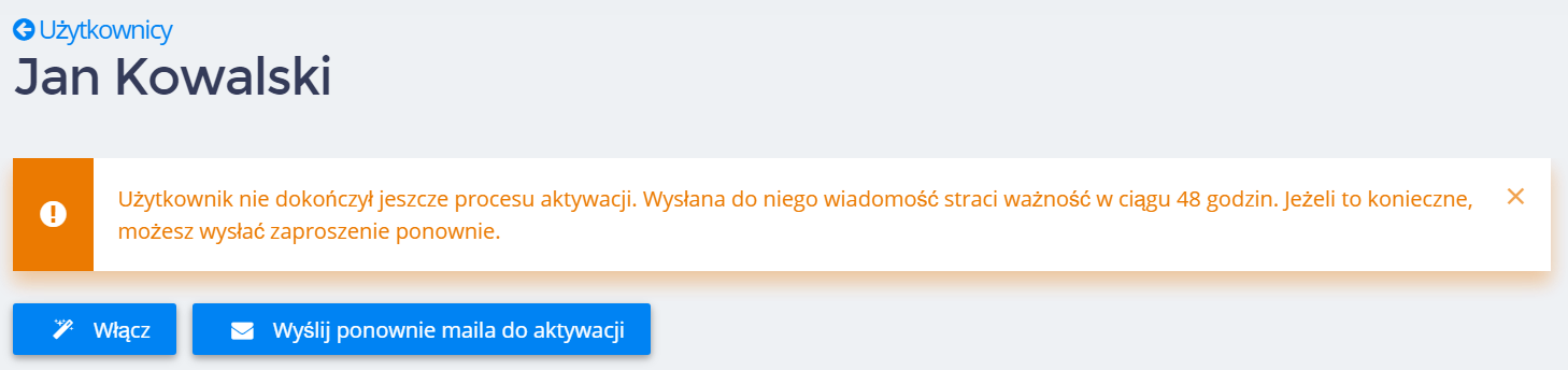 Panel klienta home.pl - Użytkownicy - Lista - Opcje - Kliknij przycisk Wyślij ponownie maila do aktywacji