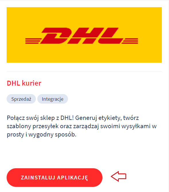 Aplikacja: Integracja z kurierem DHL
