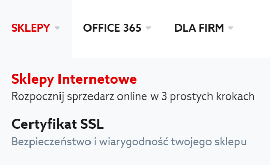 Home.pl - Sklepy - Wybierz opcję Sklepy internetowe