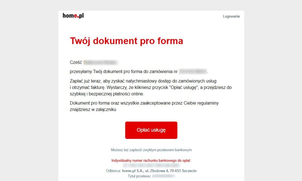 Pro forma od home.pl - czym jest, jak ją opłacić, gdzie się znajduje ...