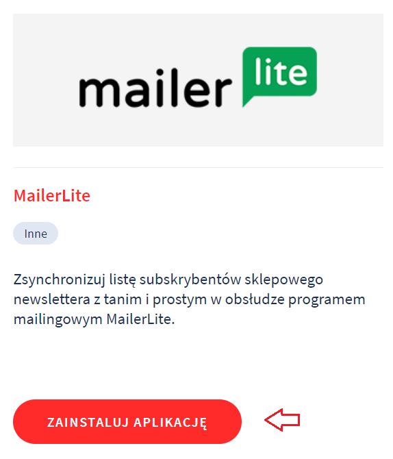 aplikacja Mailer Lite