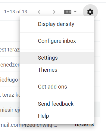 Gmail - Choose Settings