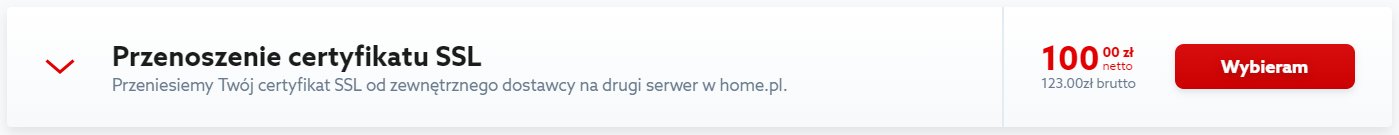 Zamów przeniesienie certyfikatu SSL z innego serwera na serwer w home.pl