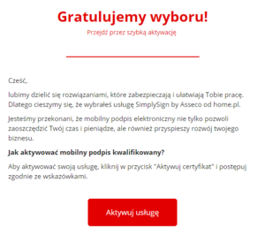 Podpis elektroniczny SimpleSign w home.pl
