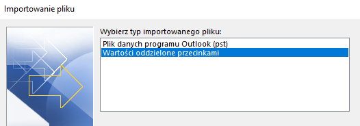 Importowanie kontaktów do Microsoft Outlook z pliku CSV.