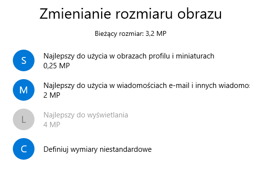 Zmień rozmiar obrazu w aplikacji Zdjęcia Windows