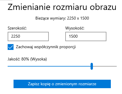 Zmień rozmiar obrazu w aplikacji Zdjęcia Windows