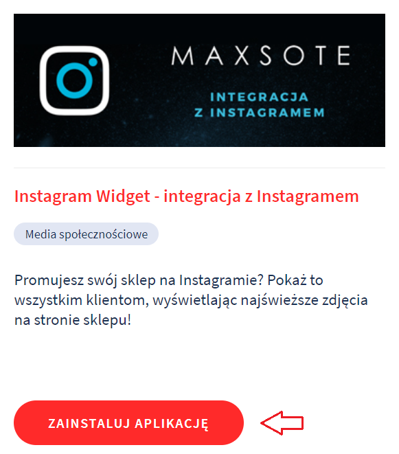 Aplikacja: Instagram Widget