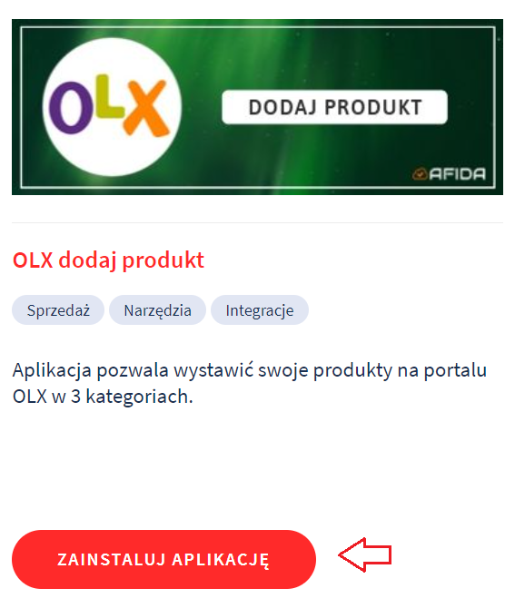 Aplikacja: OLX dodaj produkt