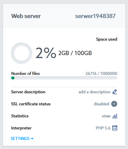 How to check server statistics in the Control Panel?