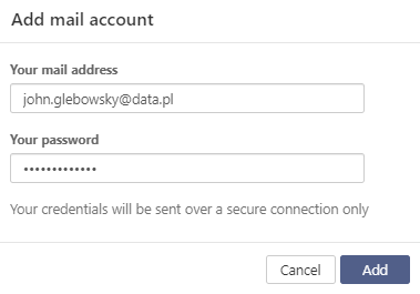 enable support for an external e-mail account in home.pl