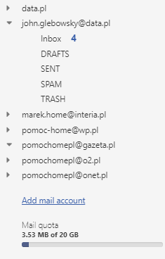enable support for an external e-mail account in home.pl