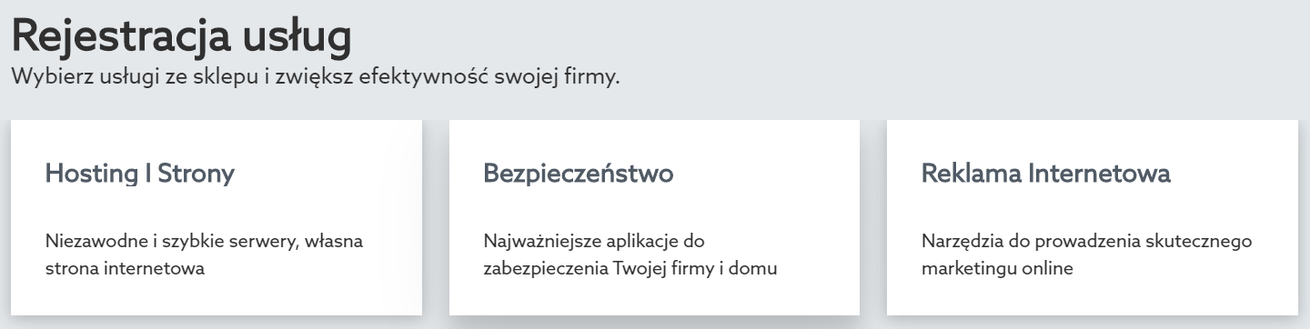 Wybierz kategorię: Bezpieczeństwo, aby zamówić usługę Ochrony WWW w home.pl.