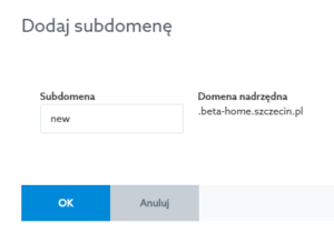 How to create a subdomain - Home.pl Control Panel
