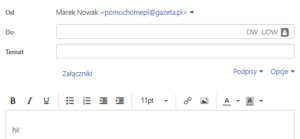 Wysyłanie poczty e-mail z poczta gazeta.pl