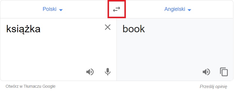 Google Translate - alternatywne tłumaczenia