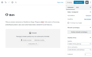Edytuj nową stronę WordPress dodając teksty obrazy i multimedia