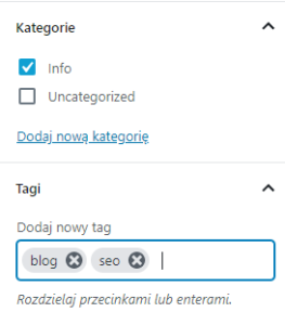 Dodaj nowy lub edytuj istniejący Wpis WordPress