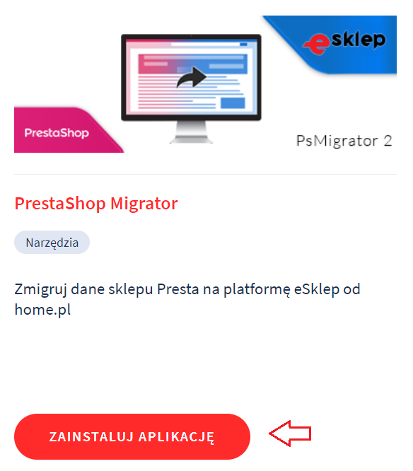 PrestaShop Migrator-aplikacja