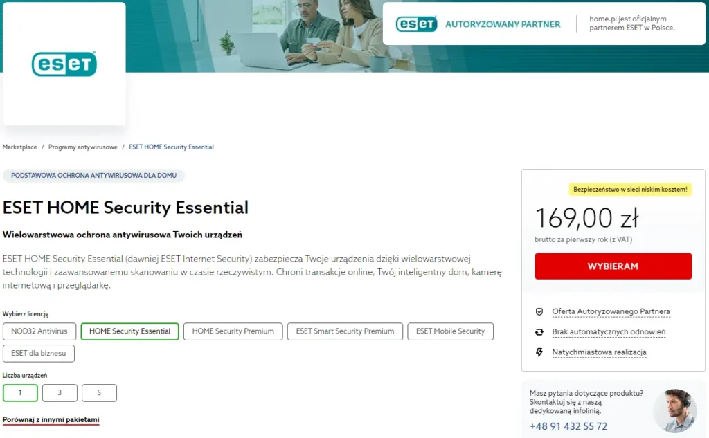 Jak zamówić program antywirusowy ESET w home.pl?