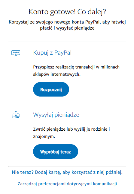  Konfiguracja konta PayPal zakończona - dokonaj płatności online