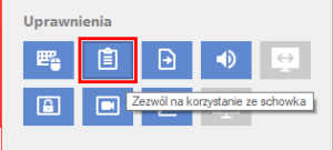 AnyDesk - Przejdź do menu uprawnień w celu zezwolenia na synchronizację schowka