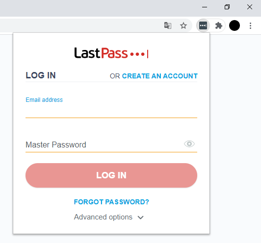Instalacja LastPass w przeglądarce - log in