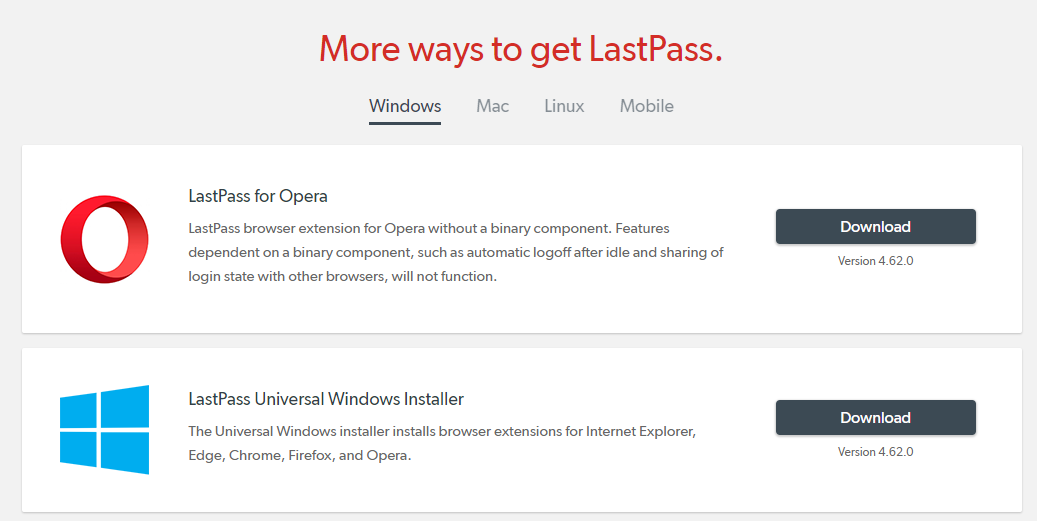 Instalacja LastPass w systemie Windows - download