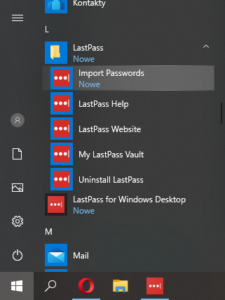 Instalacja LastPass w systemie Windows - import passwords