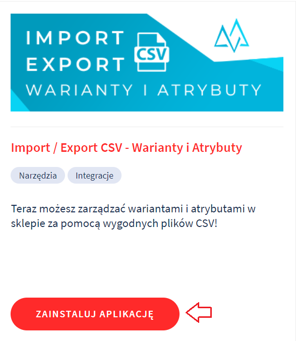 Aplikacja Import / Export CSV – Warianty i Atrybuty