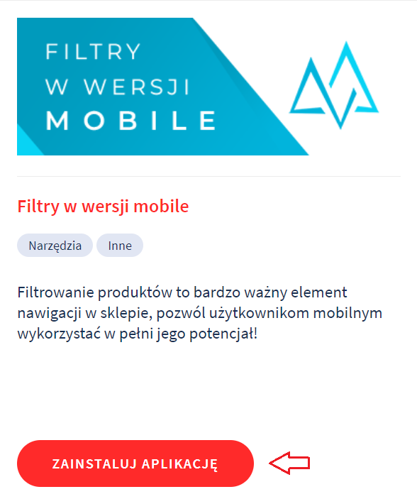 Filtry w wersji mobile