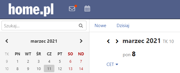 Udostępnianie kalendarza poczty home.pl