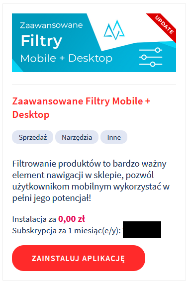 Zaawansowane filtry Mobile + Desktop